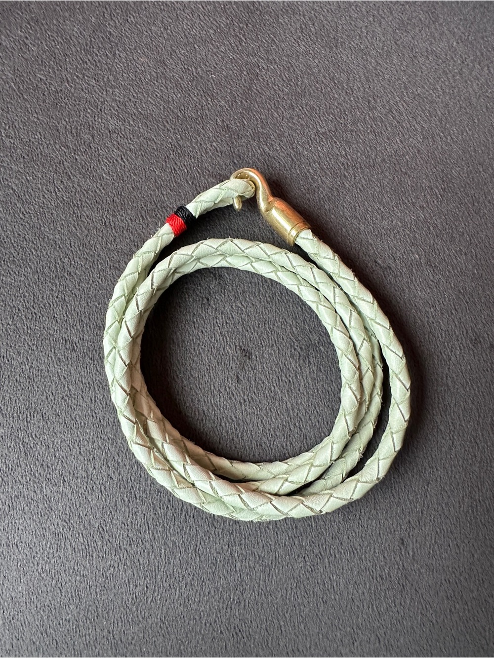 Braided Leather Wrap Bracelet for Men in Light Mint